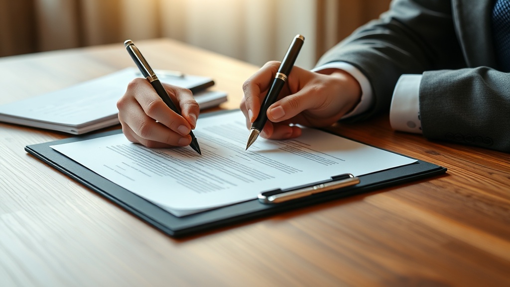 Vertragsdokument mit Stift — AVV-Vertrag nach Art. 28 DSGVO unterzeichnungsbereit